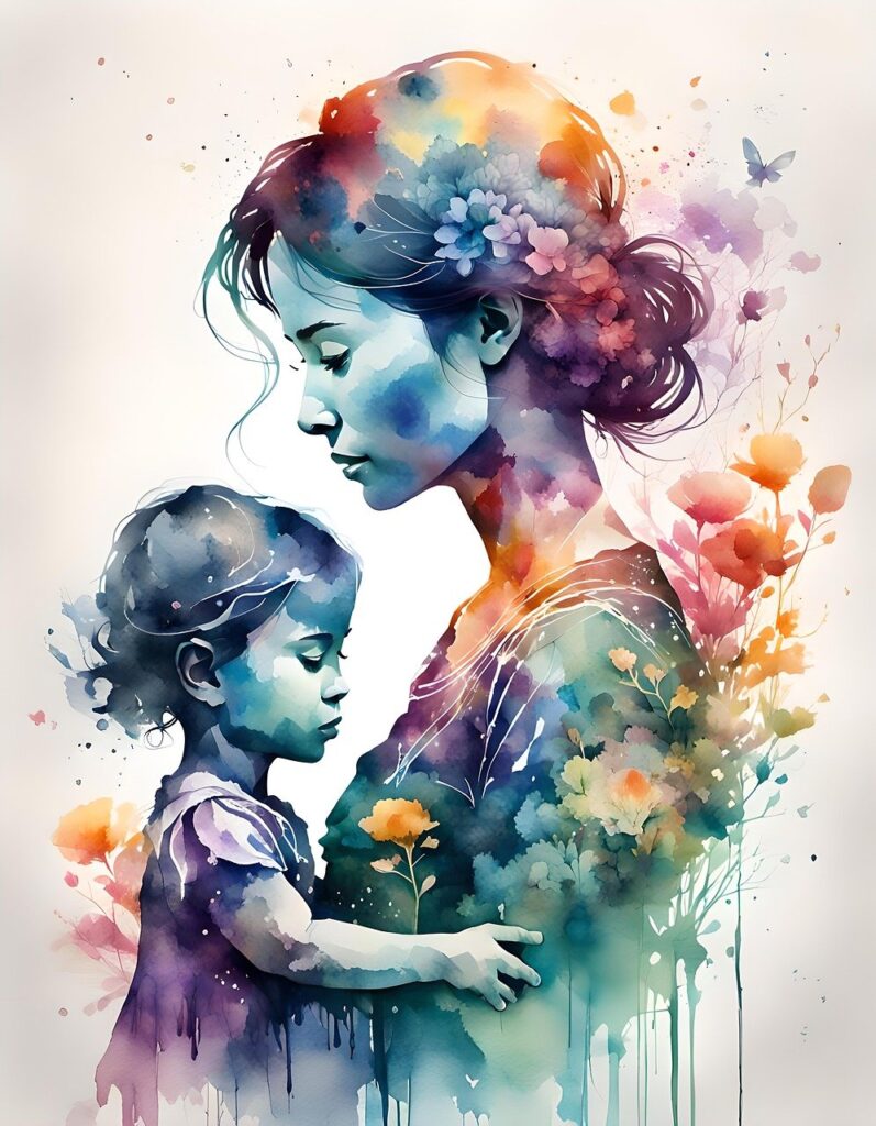 ai generated, woman, child