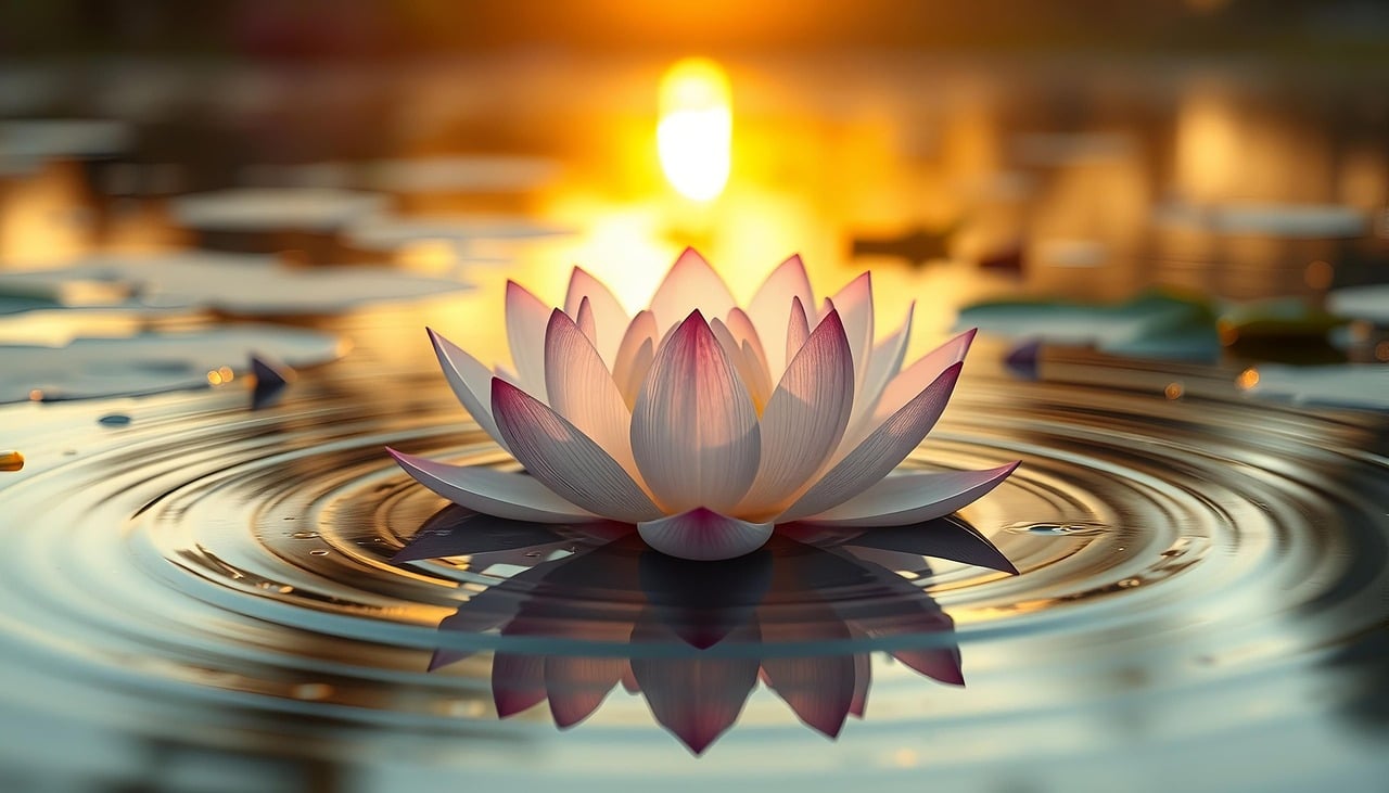 ai generated, lotus, lake